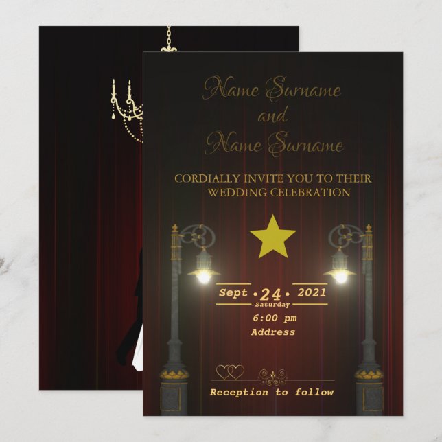 Invitación Lamppost (Anverso / Reverso)