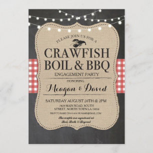 Invitación Langosta Boil BBQ Engagement Party Shower Lobster