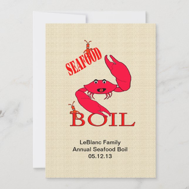 Invitación Langosta de cangrejo/Hierba de langosta (Anverso)