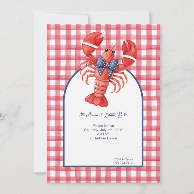Invitación Langosta de Verano (Anverso)