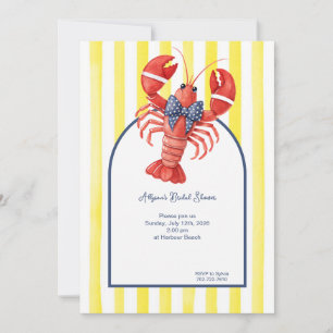 Invitación Langosta de verano, rayada amarilla