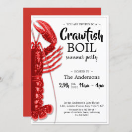 Invitación Langosta hierve Fiesta de verano blanco negro