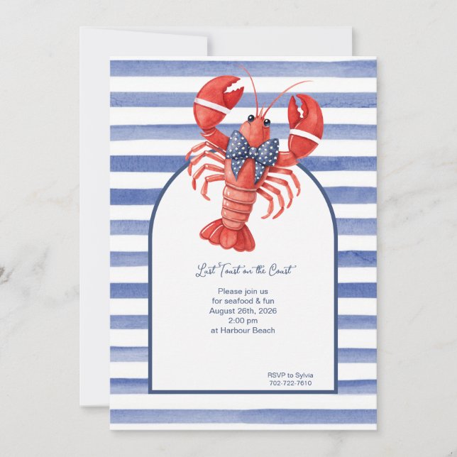 Invitación Langosta Rayada de Verano (Anverso)