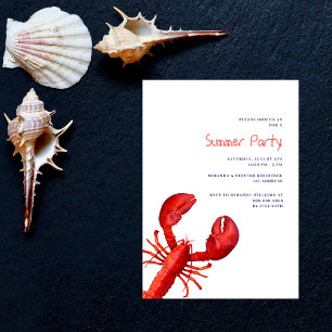 Invitación Langosta roja fiesta de verano