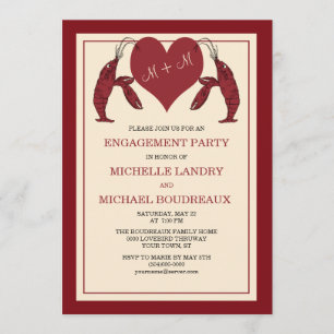 Invitación Langostas de los cangrejos con el fiesta de