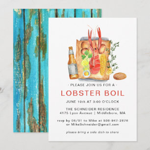 Invitación Langostinos Hervidos de Verano   Langostinos Asado