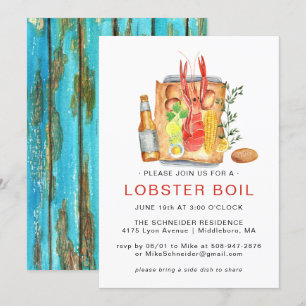 Invitación Langostinos Hervidos de Verano   Langostinos Asado