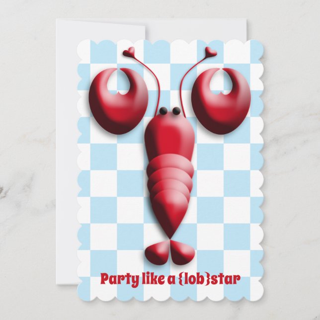 Invitación Langostinos Tapón Tapón Rojo Corazón de Bogavante (Anverso)