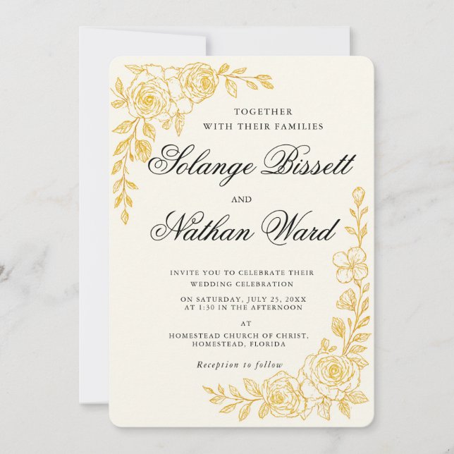 Invitación 'Language of Love' All-in-One Wedding Invitation (Anverso)