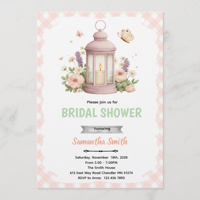 Invitación Lantern Bridal Shower Invitation (Anverso)
