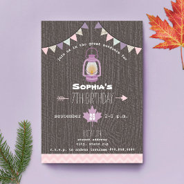 Invitación Lantern Camping al aire libre Wilderday Party