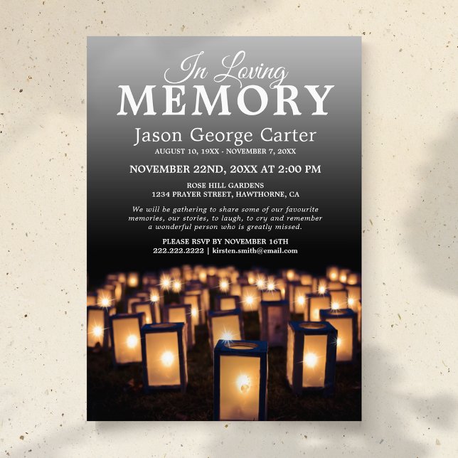 Invitación Lantern Memorial Service | Celebración de la vida (Subido por el creador)