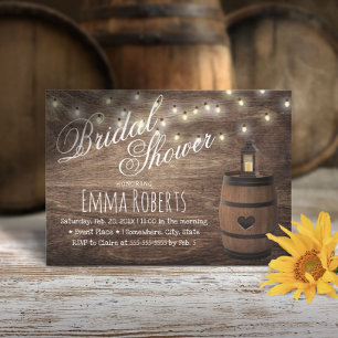 Invitación Lantern & Wine Barrel Bridal Shower