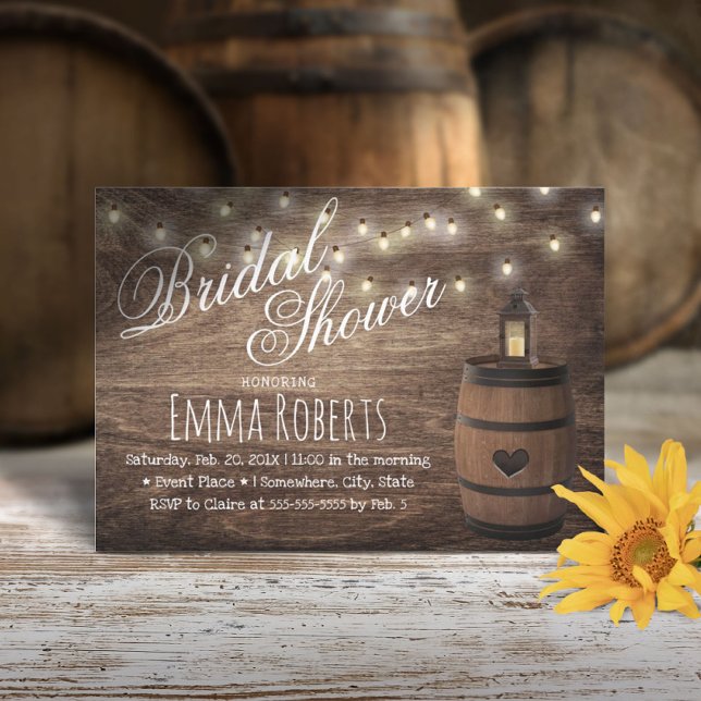 Invitación Lantern & Wine Barrel Bridal Shower (Subido por el creador)