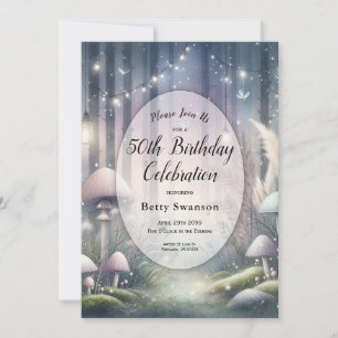 Invitación Lanternlight Sueños encantados Cumpleaños Forestal