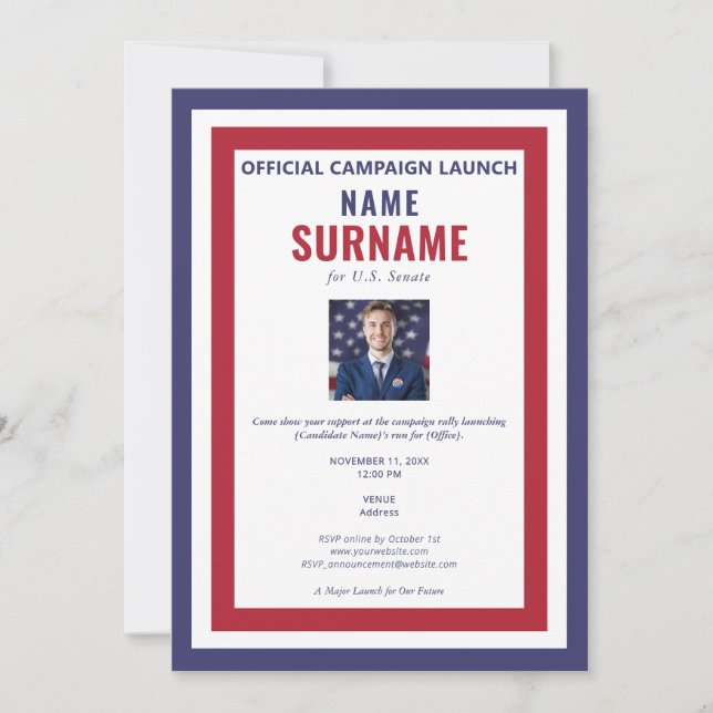 Invitación Lanzamiento de campaña de campaña de candidatos po (Anverso)