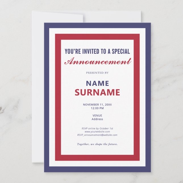 Invitación Lanzamiento de campaña de guiones para candidatos  (Anverso)