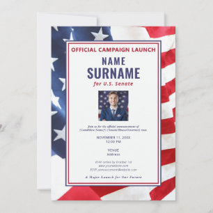 Invitación Lanzamiento de campaña oficial de foto de candidat