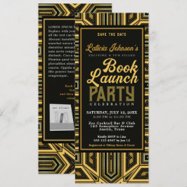 Invitación Lanzamiento de libro de vidrio de estilo Art Deco