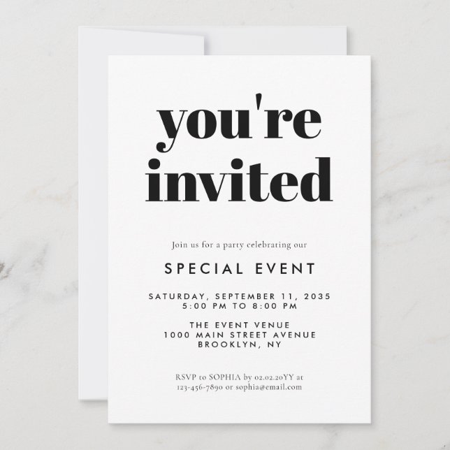Invitación Lanzamiento del evento comercial especial de gran  (Anverso)