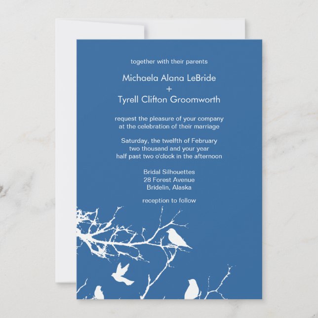 Invitación Lapis Lazuli Love Birds Boda Personalizado (Anverso)