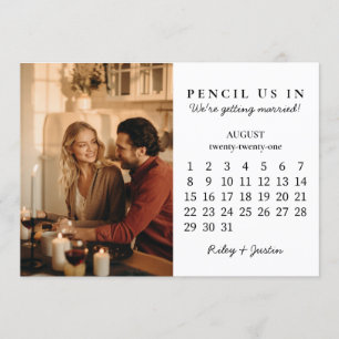 Invitación Lápiz en Save the Date August 2021 Calendar