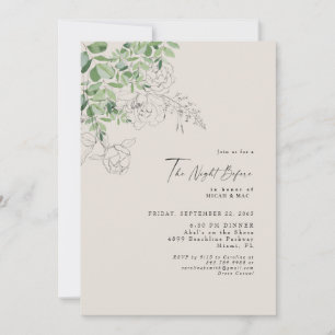 Invitación Lápiz Floral Eucalipto La Noche Antes de la Boda