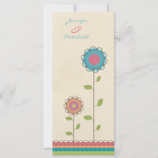 Invitación larga de las flores altas del arco iris