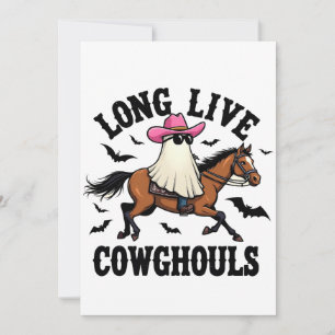 Invitación Larga vida a Ghouls Spooky Halloween Ghost Cowboy