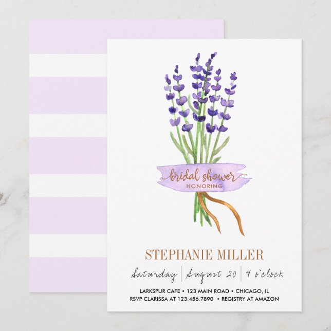 Invitación Larkspur Bouquet Bridal Shower (Anverso / Reverso)