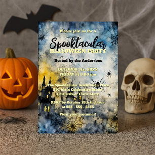 Invitación Las arañas atormentan la fiesta de Halloween Spook