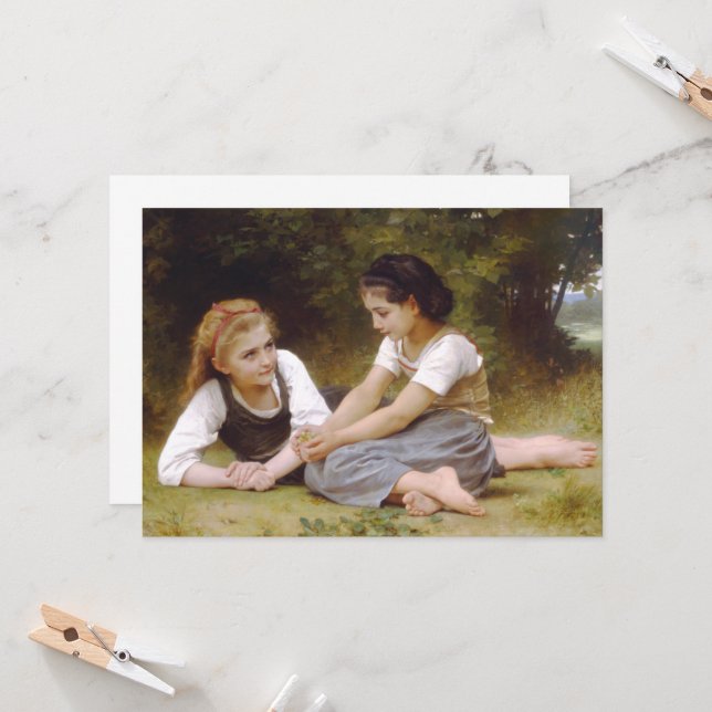 Invitación Las avellanas: Jóvenes muchachas recogiendo avella (Anverso/Reverso In Situ)