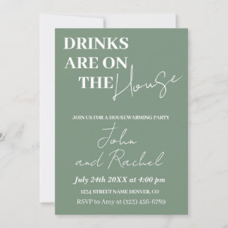 Invitación Las bebidas están en el fiesta de la casa cálida v