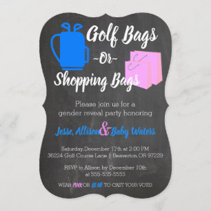 Invitación Las bolsas de golf o los bolsos de compras que el