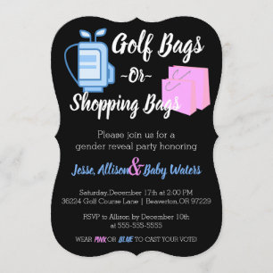 Invitación Las bolsas de golf o los bolsos de compras que el