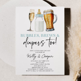 Invitación ¡Las burbujas azules se producen y también los pañ