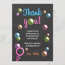 Invitación Las burbujas le agradecen cardar tiza de la chica