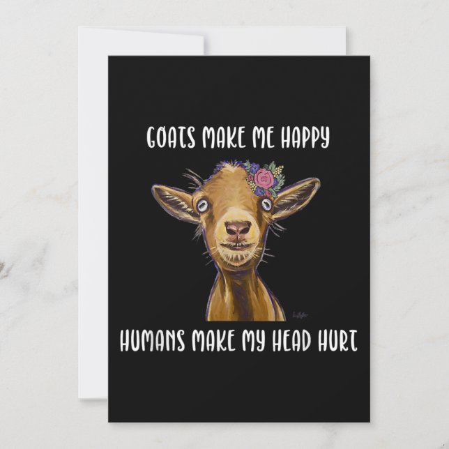 Invitación Las cabras me hacen feliz al amante de la cabra (Anverso)