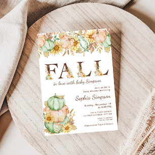 Invitación Las calabazas otoñales se enamoran de Baby Shower