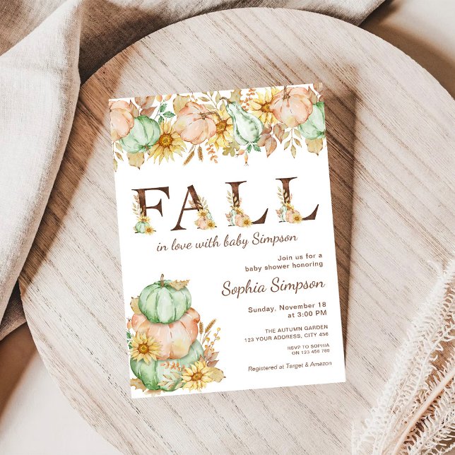 Invitación Las calabazas otoñales se enamoran de Baby Shower (Subido por el creador)