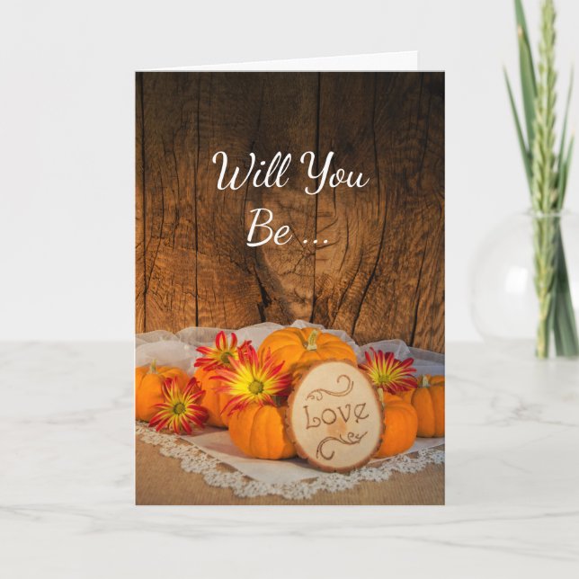 Invitación Las Calabazas Rústicas Caerán Serás Mi Novia (Anverso)