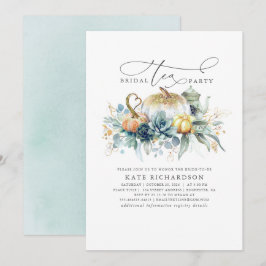 Invitación Las calabazas suculentas caen Fiesta de té de duch