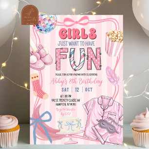 Invitación Las chicas de la franja rosa solo quieren divertir