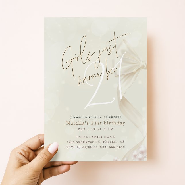 Invitación Las chicas solo quieren ser 21 | Cumpleaños Bow Co (Subido por el creador)