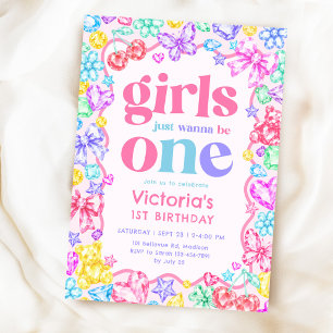 Invitación Las chicas solo quieren ser una gema de cumpleaños