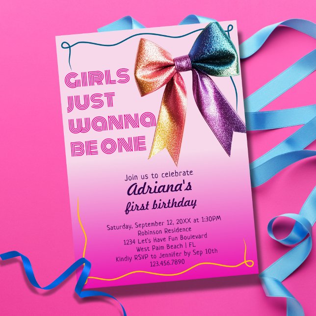 Invitación Las chicas solo quieren ser uno Fiesta de cumpleañ (Subido por el creador)
