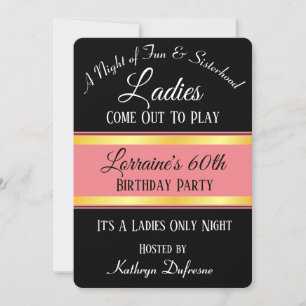 Invitación "Las Damas Salen A Jugar" Cumpleaños