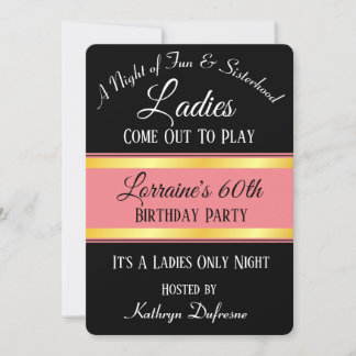 Invitación "Las Damas Salen A Jugar" Cumpleaños