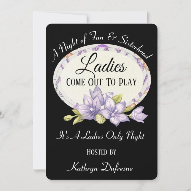 Invitación Las Damas Salen A Jugar La Noche De Las Damas II (Anverso)