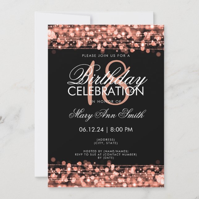 Invitación Las décimo octavas chispas con clase de la fiesta (Anverso)